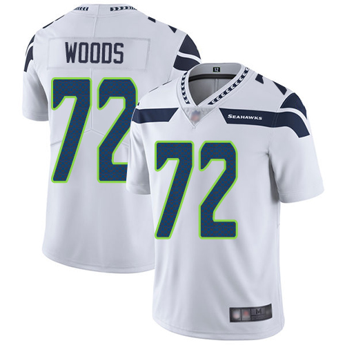 Seattle Seahawks Limited White Men Al Woods Road Jersey NFL Football #72 Vapor Untouchable